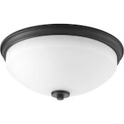 Progress Lighting Replay 2 Light 14" Wide Flush Mount Bowl Ceiling Fixture Black