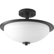 Progress Lighting Replay 2 Light 15" Wide Semi-Flush Bowl Ceiling Fixture Black