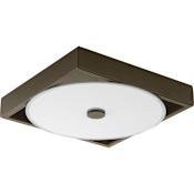 Progress Lighting Frame 12" Wide LED Flush Mount Ceiling Fixture / Wall Light with Canyon Stone Glass Shade Architectural Bronze