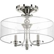 Progress Lighting Marché 3 Light 18" Wide Semi-Flush Ceiling Fixture or Pendant Polished Nickel