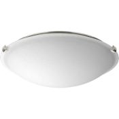 Progress Lighting LED Dome Single Light 16" Wide Integrated LED Flush Mount Bowl Ceiling Fixture with Etched Linen Shade Brushed Nickel