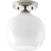 Progress Lighting Carisa Single Light 7-3/8" Wide Semi-Flush Globe Ceiling Fixture Brushed Nickel