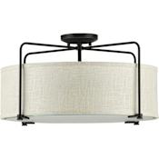 Progress Lighting Kempsey 3 Light 22" Wide Semi-Flush Drum Ceiling Fixture or Pendant Antique Bronze