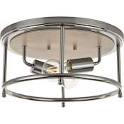 Progress Lighting Durrell 2 Light 13" Wide Flush Mount Drum Ceiling Fixture Brushed Nickel