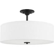 Progress Lighting Inspire 3 Light 18" Wide Semi-Flush Drum Ceiling Fixture Graphite