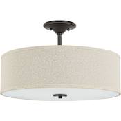 Progress Lighting Inspire 3 Light 18" Wide Semi-Flush Drum Ceiling Fixture Antique Bronze