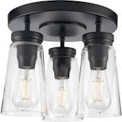 Progress Lighting Stockbrace 3 Light 13" Wide Flush Mount Ceiling Fixture Matte Black