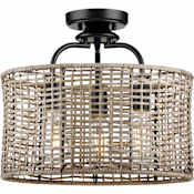 Progress Lighting Lavelle 3 Light 16" Wide Semi-Flush Drum Ceiling Fixture or Pendant Matte Black