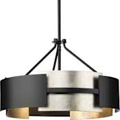 Progress Lighting Lowery 3 Light 19" Wide Semi-flush Ceiling Fixture Matte Black
