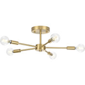 Progress Lighting Delayne 5 Light 16" Wide Semi-Flush Ceiling Fixture Brushed Bronze