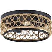 Progress Lighting Chandra 2 Light 12" Wide Flush Mount Drum Ceiling Fixture Matte Black