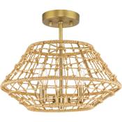 Progress Lighting Laila 3 Light 16" Wide Semi-flush Ceiling Fixture Vintage Brass