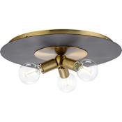 Progress Lighting Trimble 3 Light 18" Wide Flush Mount Ceiling Fixture Brushed Bronze