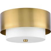 Progress Lighting Silva 2 Light 14" Wide Flush Mount Drum Ceiling Fixture Brushed Bronze