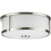 Progress Lighting Gilliam 2 Light 13" Wide Flush Mount Drum Ceiling Fixture Brushed Nickel