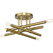 Progress Lighting Arya 4 Light 5" Wide Semi-Flush Ceiling Fixture Brushed Gold