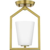 Progress Lighting Vertex 5" Wide Semi-Flush Bowl Ceiling Fixture Brushed Gold