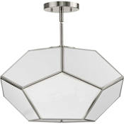 Progress Lighting Latham 3 Light 15" Wide Semi-flush Ceiling Fixture Brushed Nickel