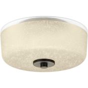 Progress Lighting Alexa 2 Light 12-1/4" Wide Flush Mount Ceiling Fixture with Etched Glass Bowl Shade Antique Bronze
