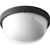 Progress Lighting Bulkheads Convertible Single Light LED Outdoor Flush Mount Ceiling Fixture / Wall Sconce with Frosted Polycarbonate Diffuser Black