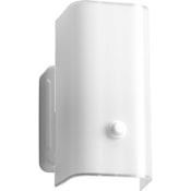 Progress Lighting White Glass Series Single-Light Bathroom Sconce with Bent White Glass Shade White