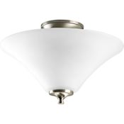 Progress Lighting Joy 13" Wide 2 Light Semi-Flush Ceiling Fixture with Bowl Shade Brushed Nickel