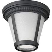 Progress Lighting Westport LED Outdoor Flush Mount Ceiling Fixture with White Seeded Glass - 9" Wide Black