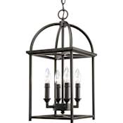 Progress Lighting Piedmont 4 Light 9" Wide Taper Candle Mini Pendant Antique Bronze