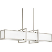 Progress Lighting Haven 4 Light 34" Wide Linear Chandelier Brushed Nickel