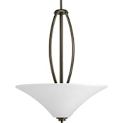 Progress Lighting Joy 3 Light 20" Wide Pendant Antique Bronze with White Glass