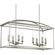 Progress Lighting Piedmont 8 Light 30" Wide Taper Candle Chandelier Burnished Silver