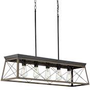 Progress Lighting Briarwood 5 Light 38" Wide Linear Chandelier Antique Bronze