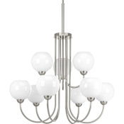 Progress Lighting Carisa 9 Light 32" Wide Chandelier Brushed Nickel