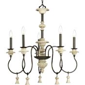 Progress Lighting Bergamo 5 Light 26" Wide Taper Candle Chandelier Forged Bronze