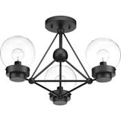 Progress Lighting Spatial 3 Light 19-5/8" Wide Semi-Flush Ceiling Fixture Black