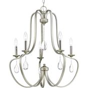Progress Lighting Anjoux 5 Light 25" Wide Crystal Chandelier Silver Ridge