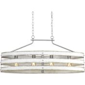 Progress Lighting Gulliver 4 Light 39" Wide Linear Chandelier Galvanized Finish