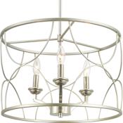 Progress Lighting Landree 3 Light 18" Wide Taper Candle Chandelier Silver Ridge