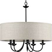 Progress Lighting 5 Light 22" Wide Drum Chandelier Black