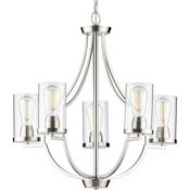 Progress Lighting Lassiter 5 Light 26" Wide Chandelier Brushed Nickel