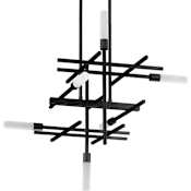 Progress Lighting Quadrant LED 6 Light 26" Wide LED Abstract Chandelier Matte Black