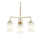 Progress Lighting Merry 3 Light 18" Wide Chandelier with Clear Glass Shade Brushed Gold
