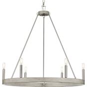 Progress Lighting Galloway 6 Light 30" Wide Ring Chandelier Brushed Nickel