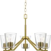 Progress Lighting Vertex 5 Light 23" Wide Chandelier Brushed Gold