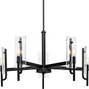 Progress Lighting Rivera 5 Light 30" Wide Chandelier Matte Black