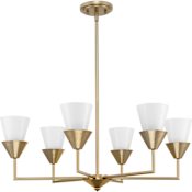 Progress Lighting Pinellas 6 Light 30" Wide Chandelier Soft Gold