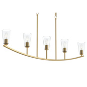 Progress Lighting Jheni 5 Light 46" Wide Linear Chandelier Brushed Gold