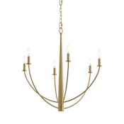 Progress Lighting Jheni 6 Light 28" Wide Taper Candle Style Chandelier Brushed Gold
