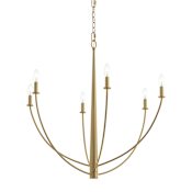 Progress Lighting Jheni 6 Light 34" Wide Taper Candle Style Chandelier Brushed Gold