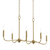 Progress Lighting Ilia 6 Light 36" Wide Taper Candle Linear Chandelier Brushed Gold